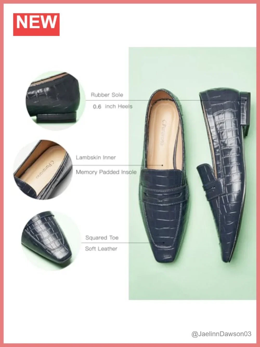 Women's Penny Loafers Slip On Square Toe Flat Shoes Breathable Lambskin